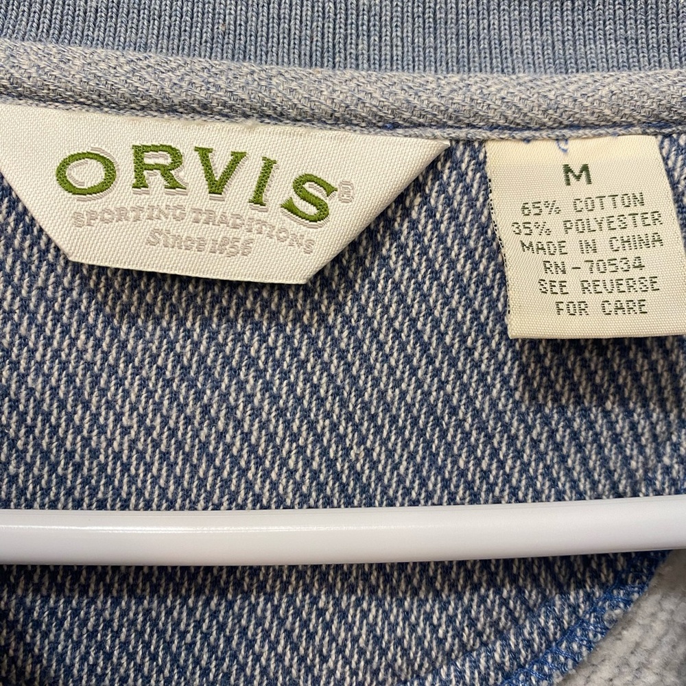 Orvis Grandpacore Cottagecore Old Money Men's Pullover with Tan Elbow Patches - Picture 4 of 9